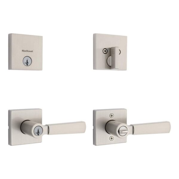 Kwikset Perth Keyed Entry Handle and Single Cylinder Deadbolt Combo Pack