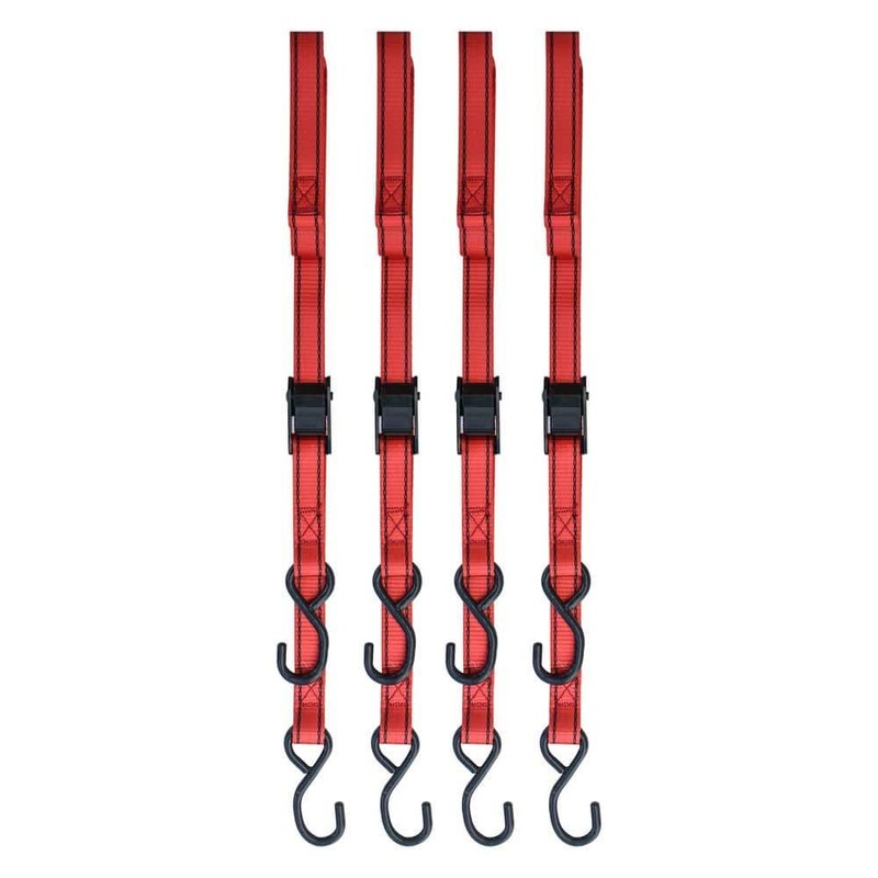 Husky 10 ft. x 1 in. Cam Buckle Tie-Down Straps with S-Hook (4-Pack) - Image 4