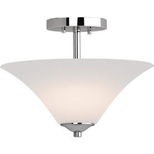 Volume Lighting Alesia 2-Light Polished Nickel Semi-Flush Mount Ceiling Light