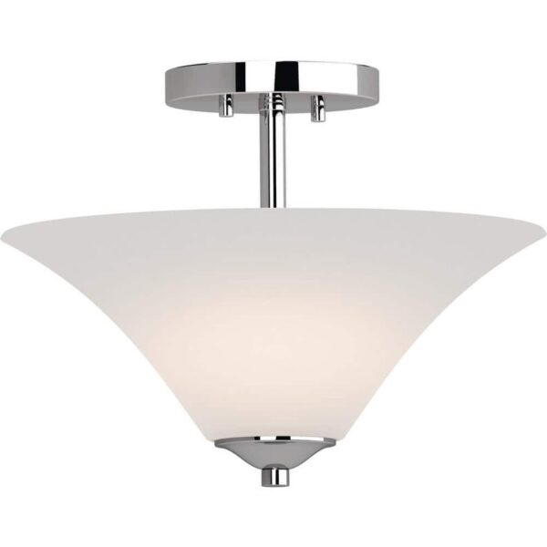 Volume Lighting Alesia 2-Light Polished Nickel Semi-Flush Mount Ceiling Light