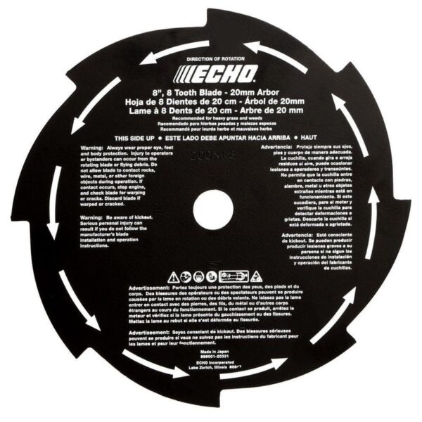 ECHO 8 in. 8-Tooth Grass and Weed Blade (20 mm)