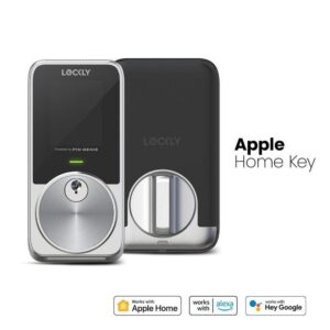 Lockly Pin Genie Pro Satin Nickel WiFi Smart Deadbolt Apple Home Key Siri Alexa