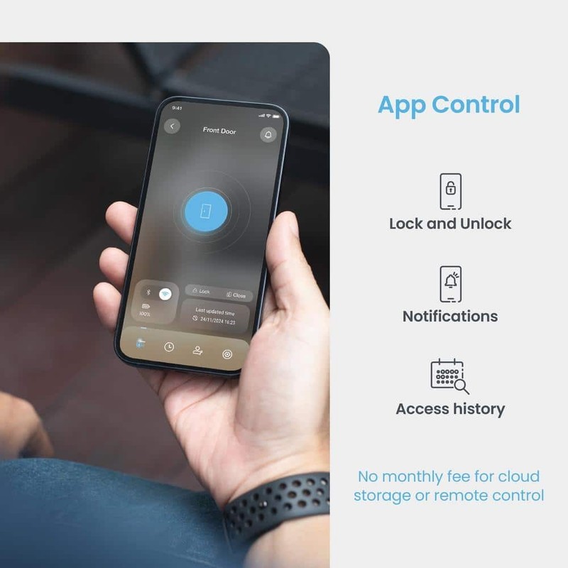 Lockly Pin Genie Pro Satin Nickel WiFi Smart Deadbolt Apple Home Key Siri Alexa - Image 5