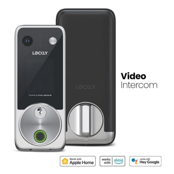 Lockly Vision 2K Video Zeno Satin Nickel Deadbolt Wifi Doorbell Smart Lock