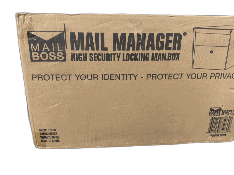 Mail Boss Mail Manager Black Locking Post Mount Mailbox High Security System - Image 14