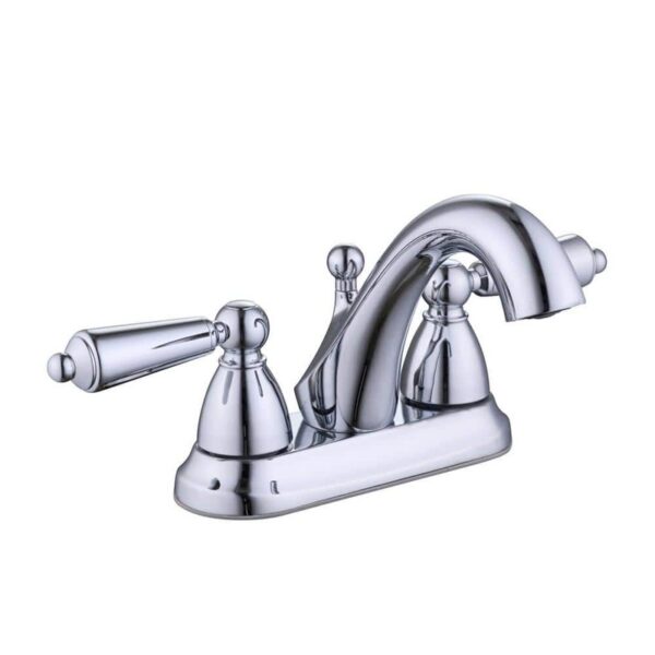 Glacier Bay Teapot 4 in. Centerset Double-Handle Bathroom Faucet Polished Chrome