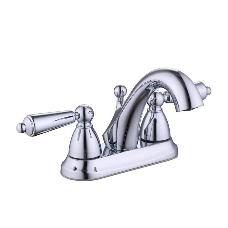 Glacier Bay Teapot 4 in. Centerset Double-Handle Bathroom Faucet Polished Chrome