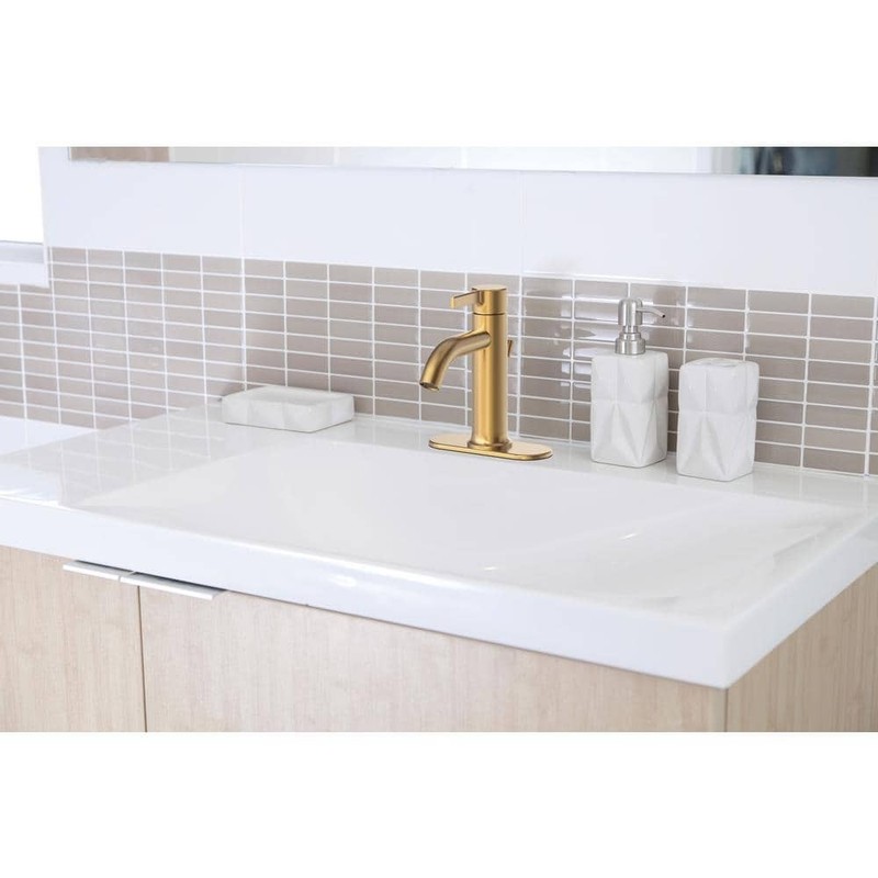 Glacier Bay Ryden Single Hole Single-Handle Bathroom Faucet in Brushed Gold - Image 10
