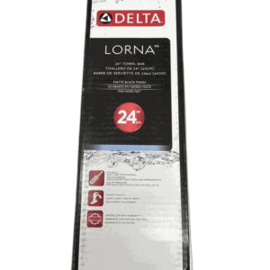 Delta Lorna 24 in. Wall Mounted Towel Bar Bath Hardware Accessory in Matte Black