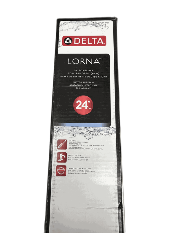 Delta Lorna 24 in. Wall Mounted Towel Bar Bath Hardware Accessory in Matte Black