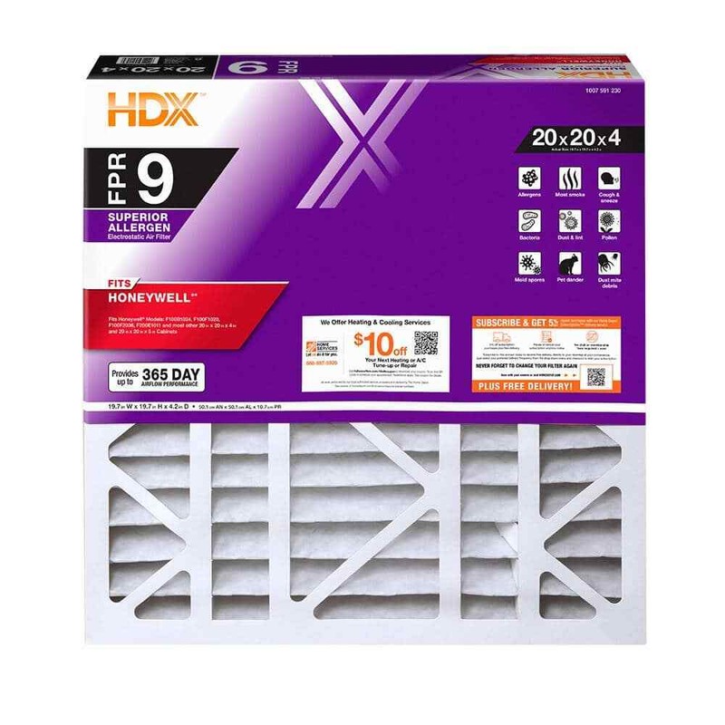 HDX 20 in. x 20 in. x 4 in. Honeywell Replacement Air Filter FPR 9, MERV 13