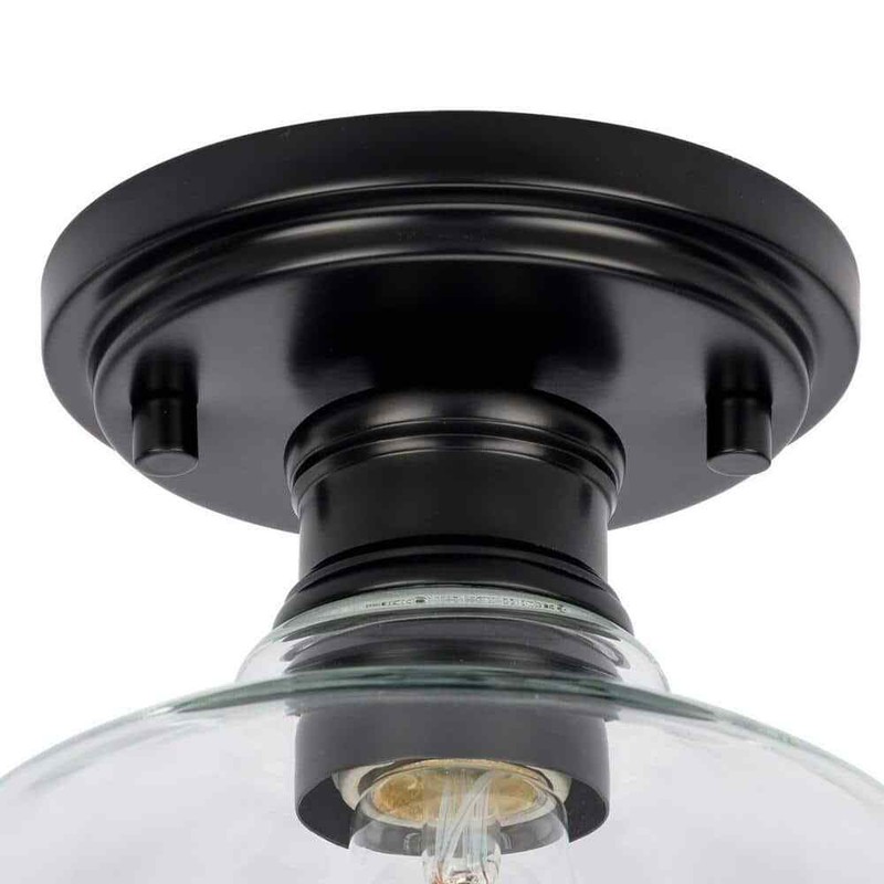 Progress Lighting Singleton 7.62 in. 1-Light Matte Black Small Semi-Flush Mount - Image 5