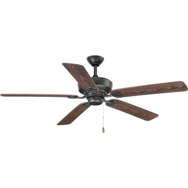 Progress Lighting Lakehurst 60" Indoor/Outdoor Forged Black Ceiling Fan W/Remote