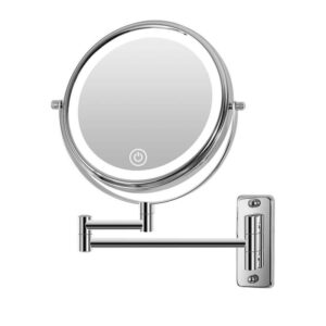 Tileon 8"x8" Small Round 10X Magnifying Bathroom Makeup Mirror w/Battery Type-C