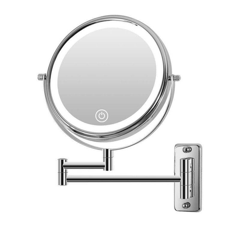 Tileon 8"x8" Small Round 10X Magnifying Bathroom Makeup Mirror w/Battery Type-C