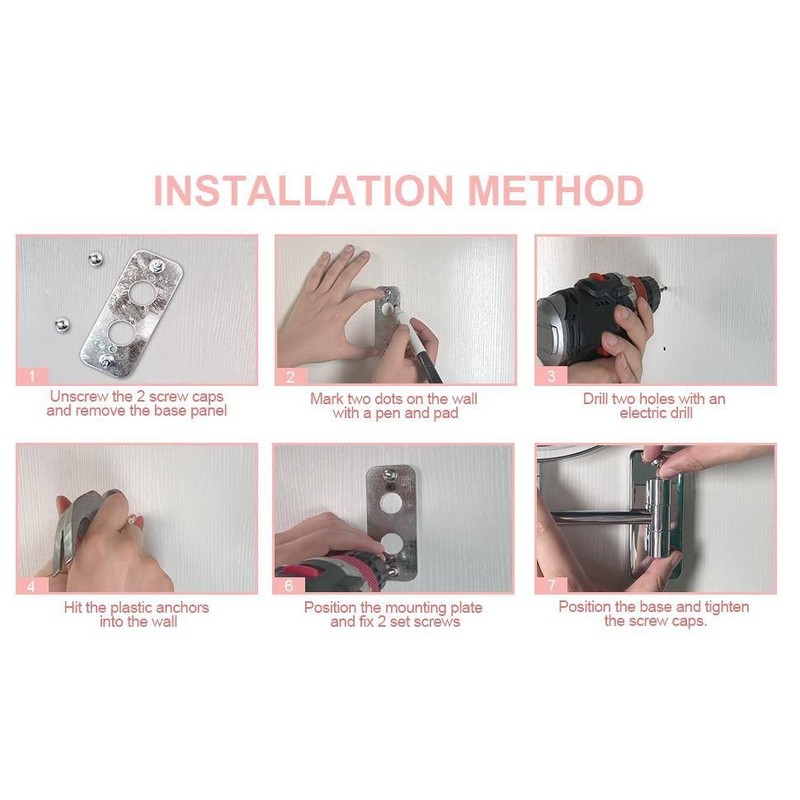 Tileon 8"x8" Small Round 10X Magnifying Bathroom Makeup Mirror w/Battery Type-C - Image 11