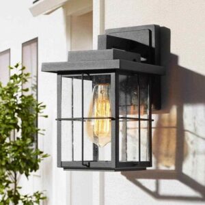 LNC Farmhouse Outdoor Wall Light Modern Black Sconce 1-Light Exterior Porch Deck