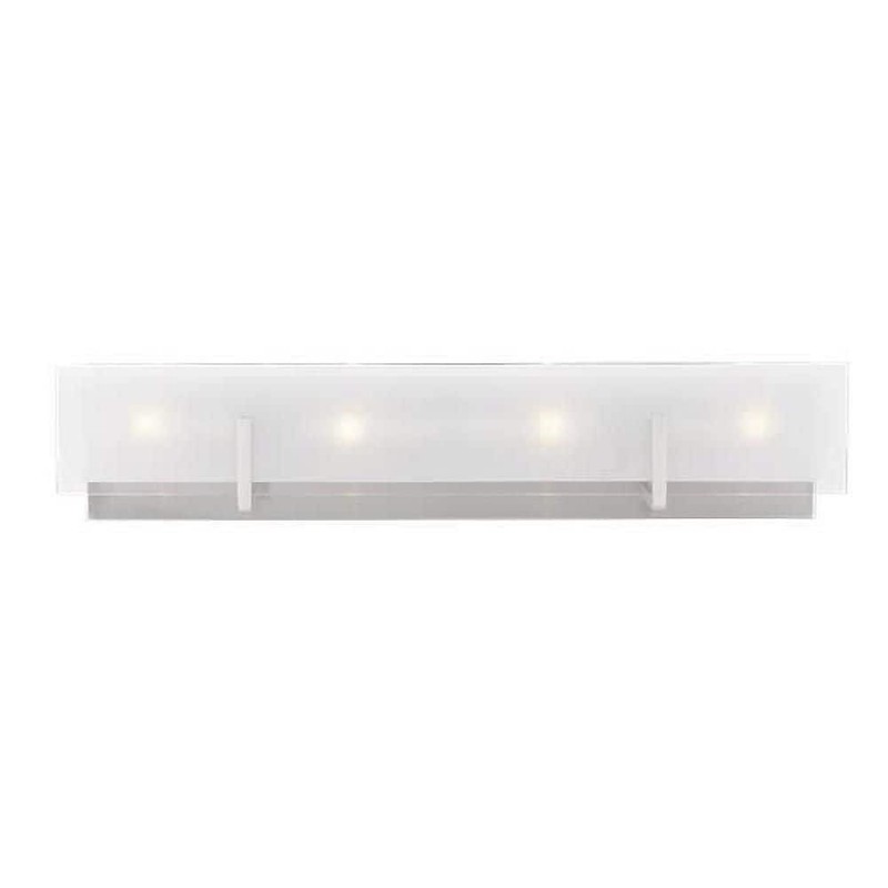 Bel Air Lighting 26" 4-Light BN Bathroom Vanity Light Bar w/Frosted Glass