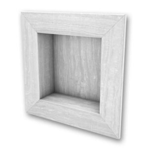 FlexStone 17 in. x 17 in. Square Recessed Shampoo Caddy in Silver Strata