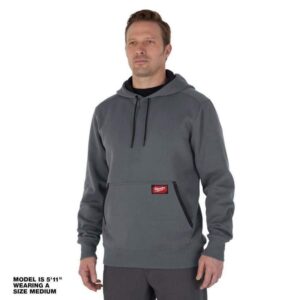 Milwaukee Men's Large Gray Midweight Cotton/Polyester Long-Sleeve Hoodie