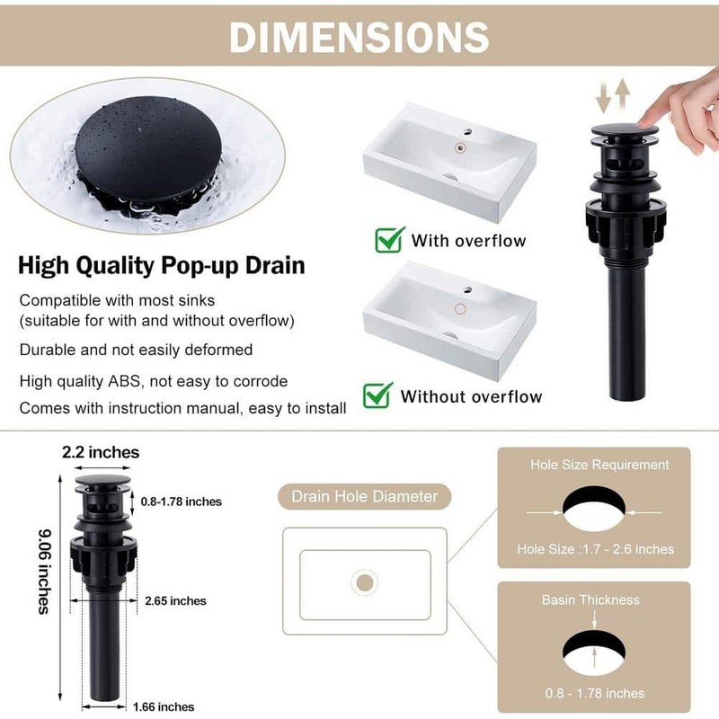 AKLFGN 8 in. Widespread 2-Handle Low Arc Bathroom Faucet W/Pop drain Matte Black - Image 6