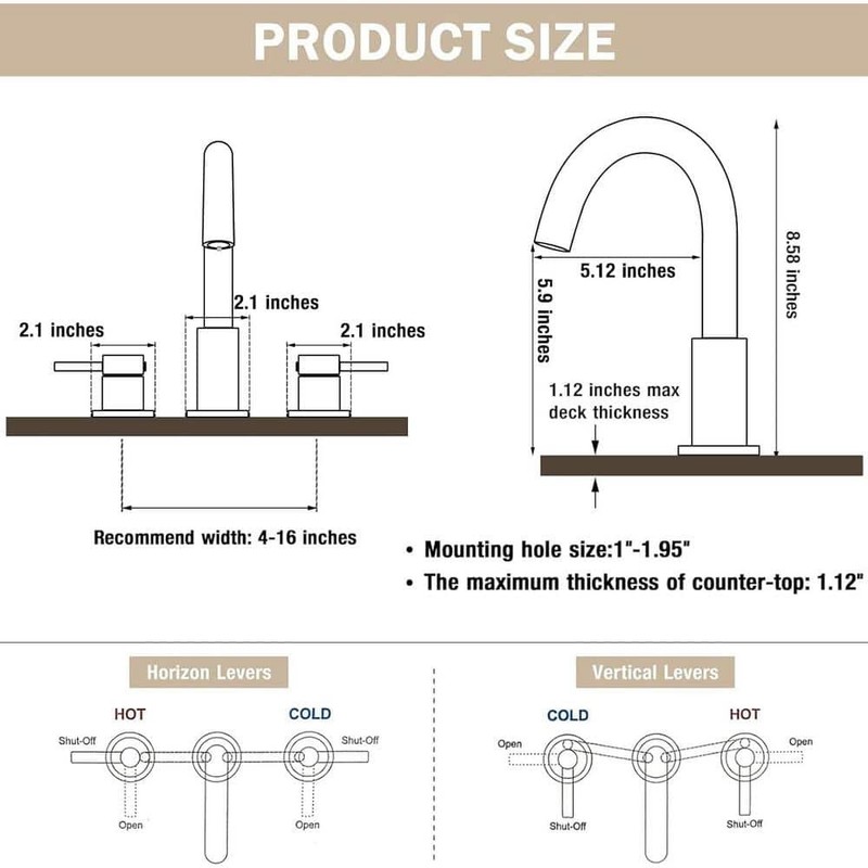AKLFGN 8 in. Widespread 2-Handle Low Arc Bathroom Faucet W/Pop drain Matte Black - Image 7
