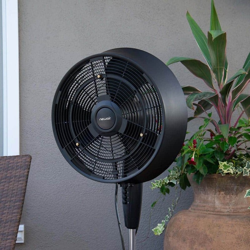 NewAir 18 in. 3-Speed Wide-Angle Oscillating Outdoor Misting Fan and Pedestal - Image 10