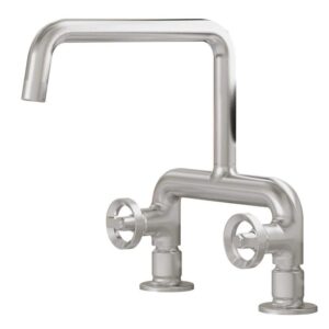 BWE Double Handle 2-Hole Deck Mount Kitchen Faucet 360 Swivel Spout BN