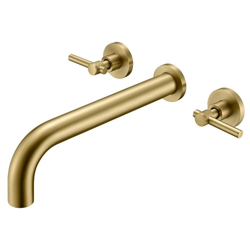 SUMERAIN Modern 2-Handle Wall Mounted Roman Tub Faucet in Brushed Gold