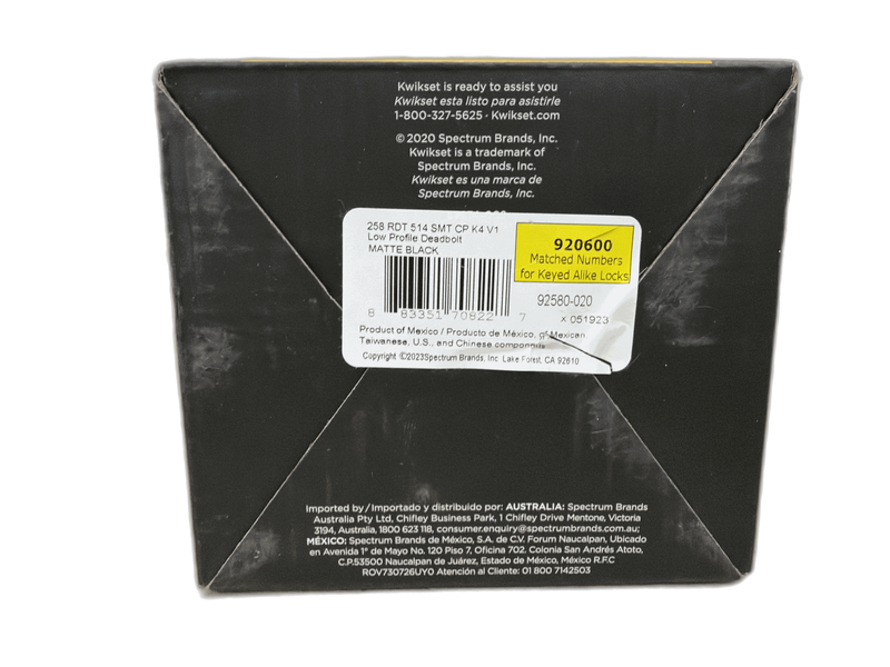 Kwikset Uptown Low Profile Iron Black Round Contemporary Single Cylinder - Image 10