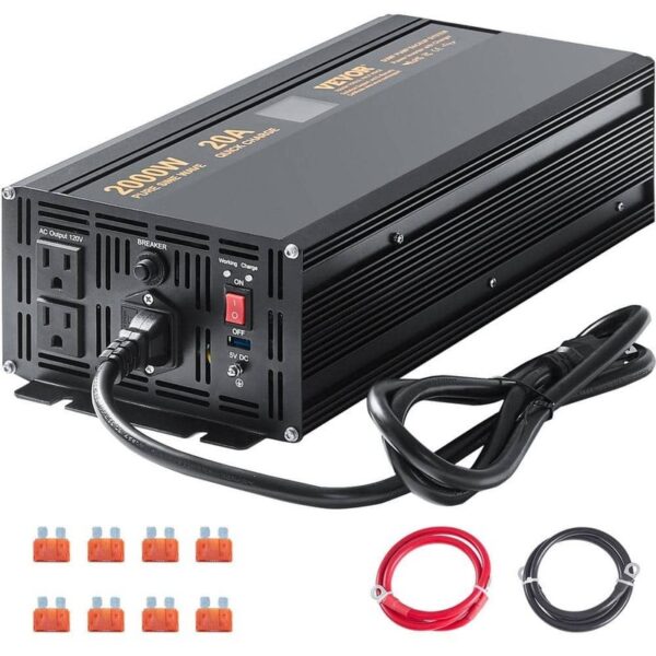 VEVOR 2000W 2.7HP Sump Pump Battery Backup System w/ Auto Switch Inverter Power