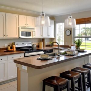 Briignite 1-Light 60W Brushed Nickel Pendant Light with Seeded Glass Shade