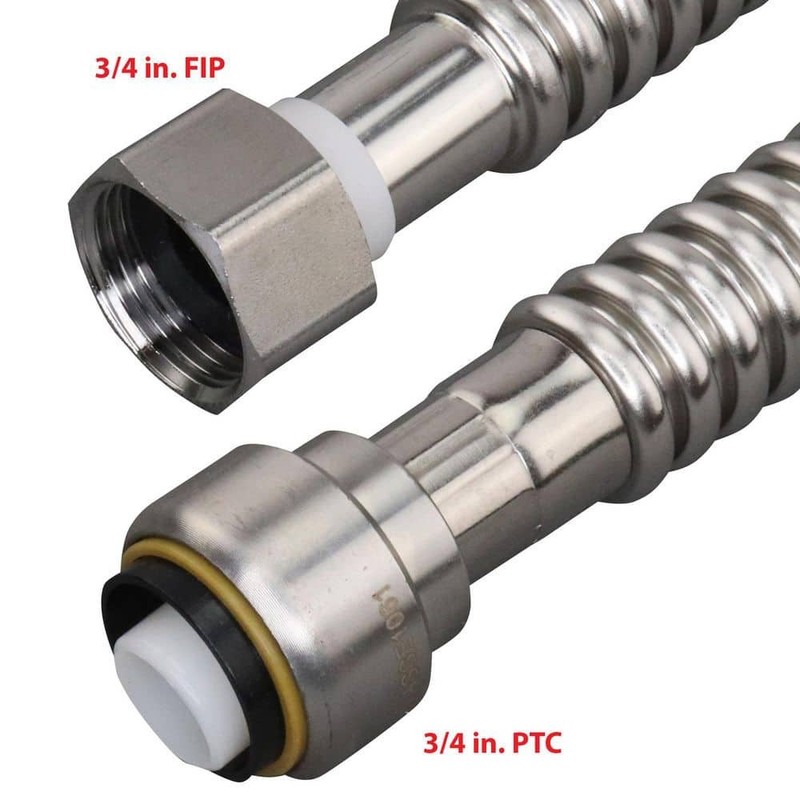 Everbilt 3/4" PTCx3/4"FIPx12" Corrugated Stainless Steel Water Heater Connector - Image 3