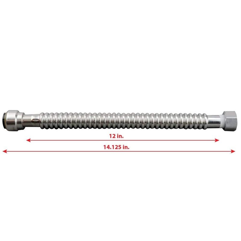 Everbilt 3/4" PTCx3/4"FIPx12" Corrugated Stainless Steel Water Heater Connector - Image 4
