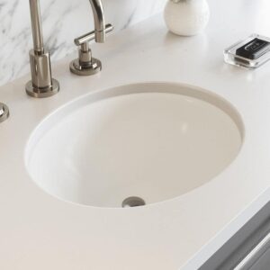 PELHAM & WHITE Newcastle 19-3/4" Undermount Ceramic Oval Bathroom Sink in White