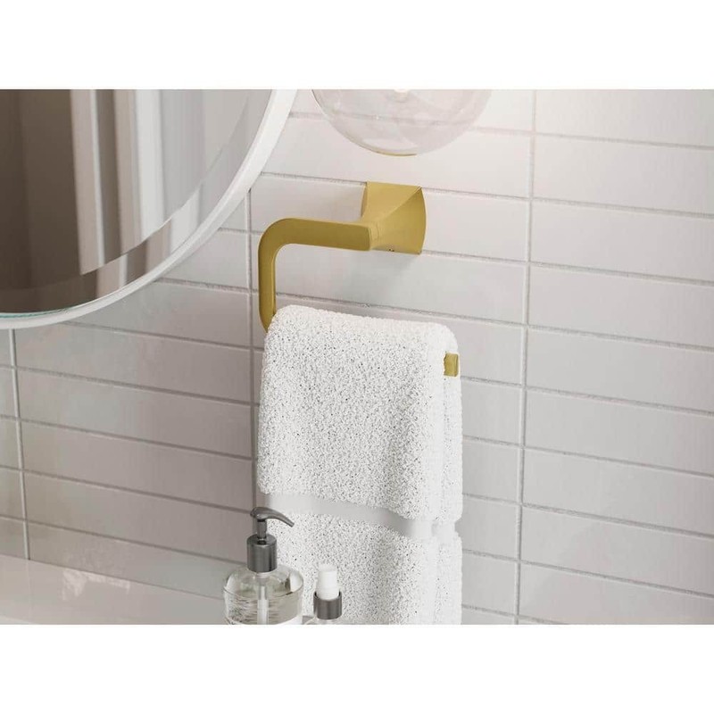 Pfister Bruxie Wall Mounted Hand Towel Holder in Brushed Gold - Image 2