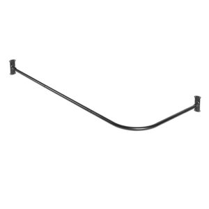Utopia Alley Rustproof Wall Mounted L-Shaped Shower Curtain Rod 68"x28" Black