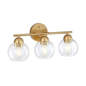 Pia Ricco 18.32 in. 3-Light Gold Vanity Lights Bathroom Fixture