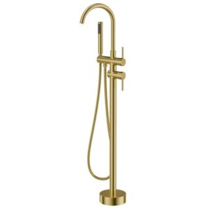 FORIOUS 2-Handle Claw Foot Tub Faucet with Hand Shower in Gold