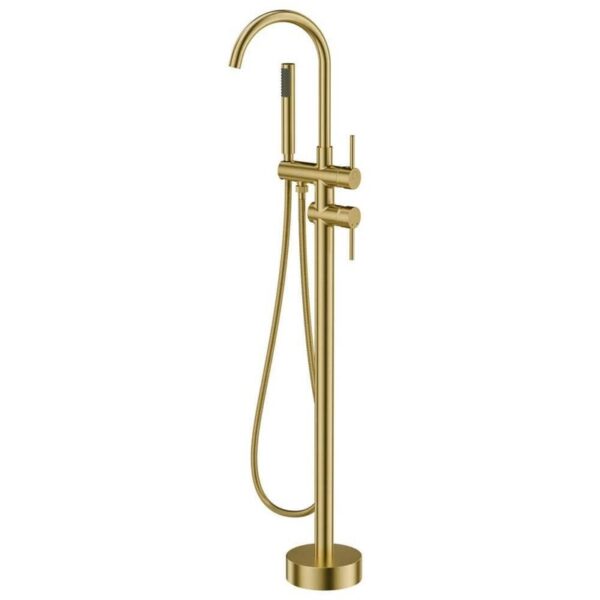 FORIOUS 2-Handle Claw Foot Tub Faucet with Hand Shower in Gold