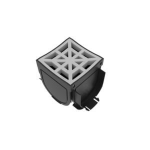 RELN Storm Drain 5 in. x 5 in. Plastic 4-Way Adapter with Portland Grey Grate