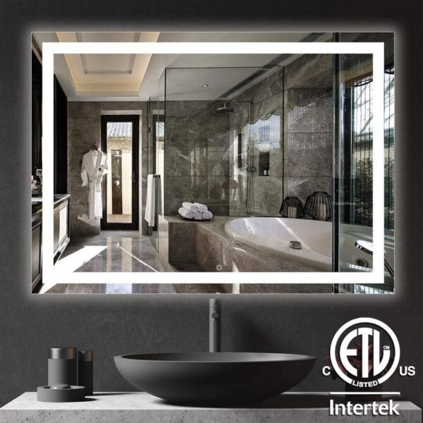 HOMLUX 42"x30" Frameless LED Bathroom Vanity Mirror Anti-Fog Wall Mounted