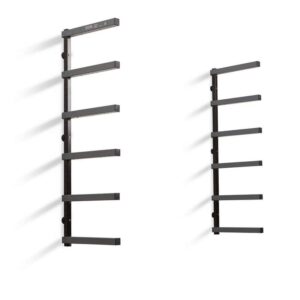 BORA 39.5" H x 72" W x12.5" D 6-Level Black/Gray Mounted Steel Garage Wall Shelf