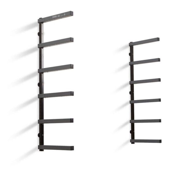 BORA 39.5" H x 72" W x12.5" D 6-Level Black/Gray Mounted Steel Garage Wall Shelf