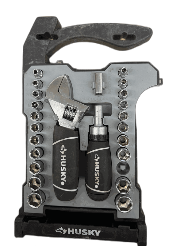 Husky 1/4 in. and 3/8 in. Stubby Ratchet and Socket Set (46-Piece)