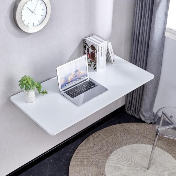 Tileon Laundry Room Folding Table, Wall Mounted Folding Table for Kitchen White