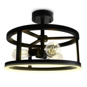 Feit Electric Katalyst 15" 3 Light Matte Black LED Semi Flush Mount CCT