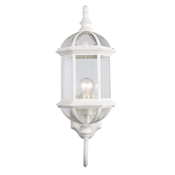 Bel Air Lighting Wentworth 1-Light Large White Outdoor Wall Light Fixture