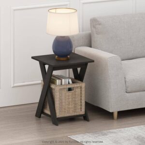 Furinno Modern Simplistic Espresso Criss-Crossed End Table (Set of 2)