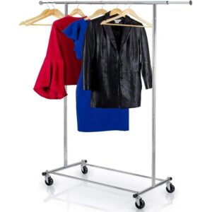 Unbranded Chrome Metal Clothes Rack 60 in. W x 62 in. H